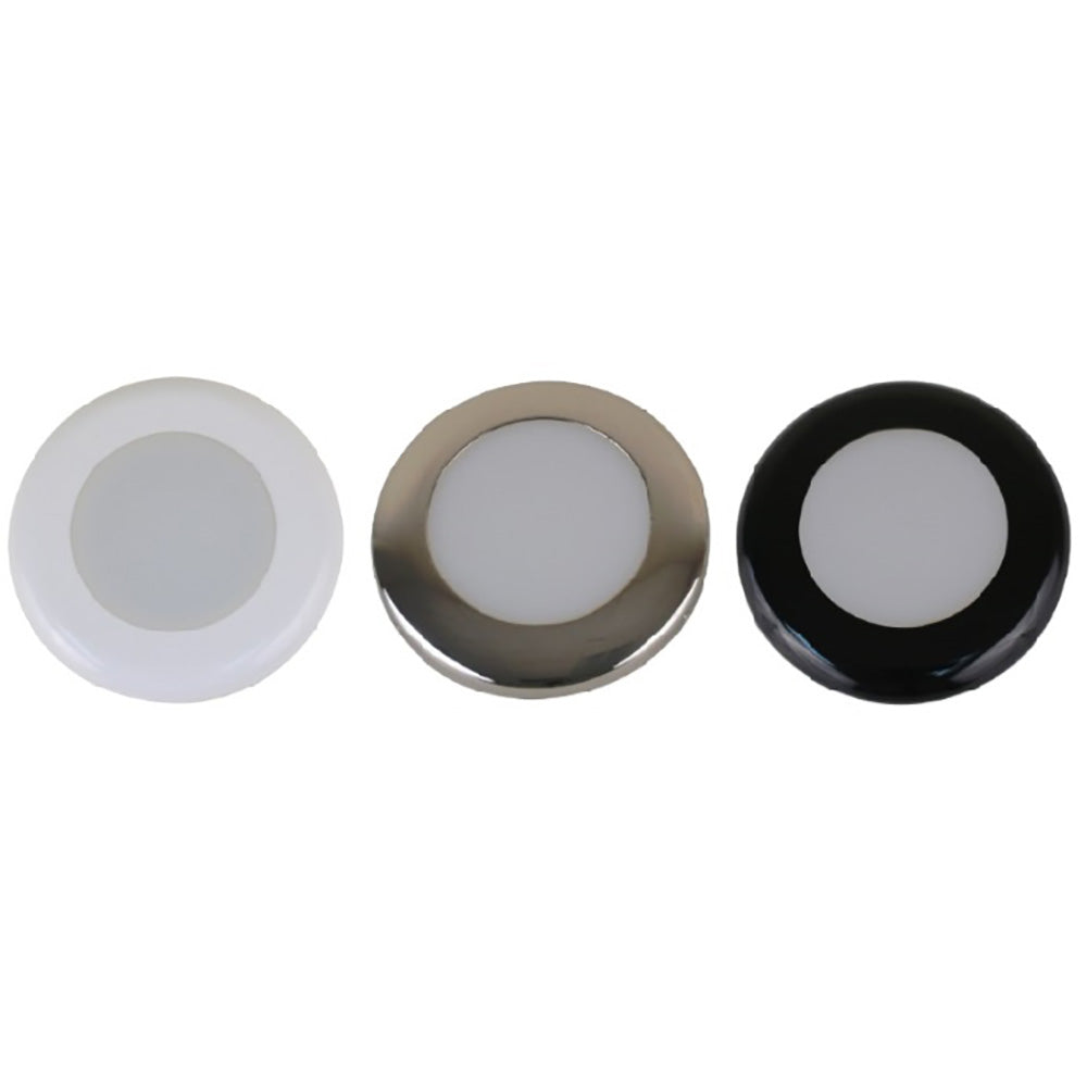 Scandvik A3C Downlight Kit Cool White wSS White Black Trim Rings 41291P