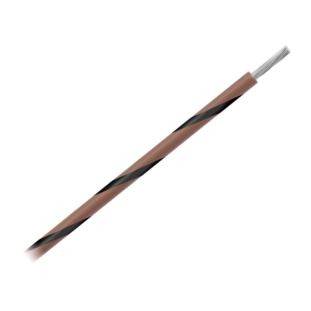 Pacer 14 AWG Gauge Striped Marine Wire 500 Spool Brown wBlack Stripe WUL14BR0500
