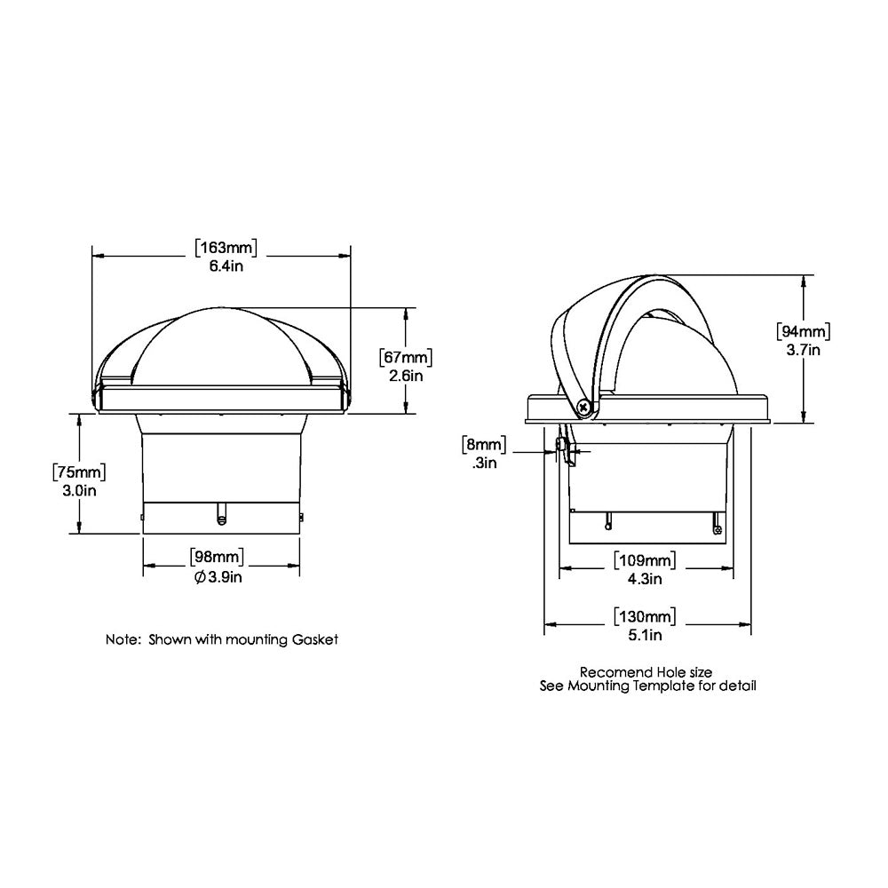 Ritchie SS2000 SuperSport Compass Flush Mount Black SS2000