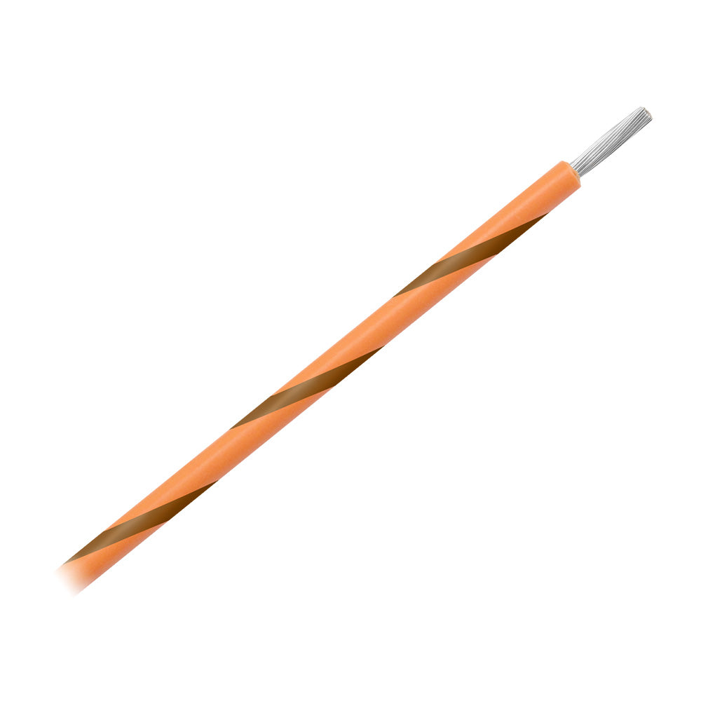 Pacer 14 AWG Gauge Striped Marine Wire 500 Spool Orange wBrown Stripe WUL14OR1500