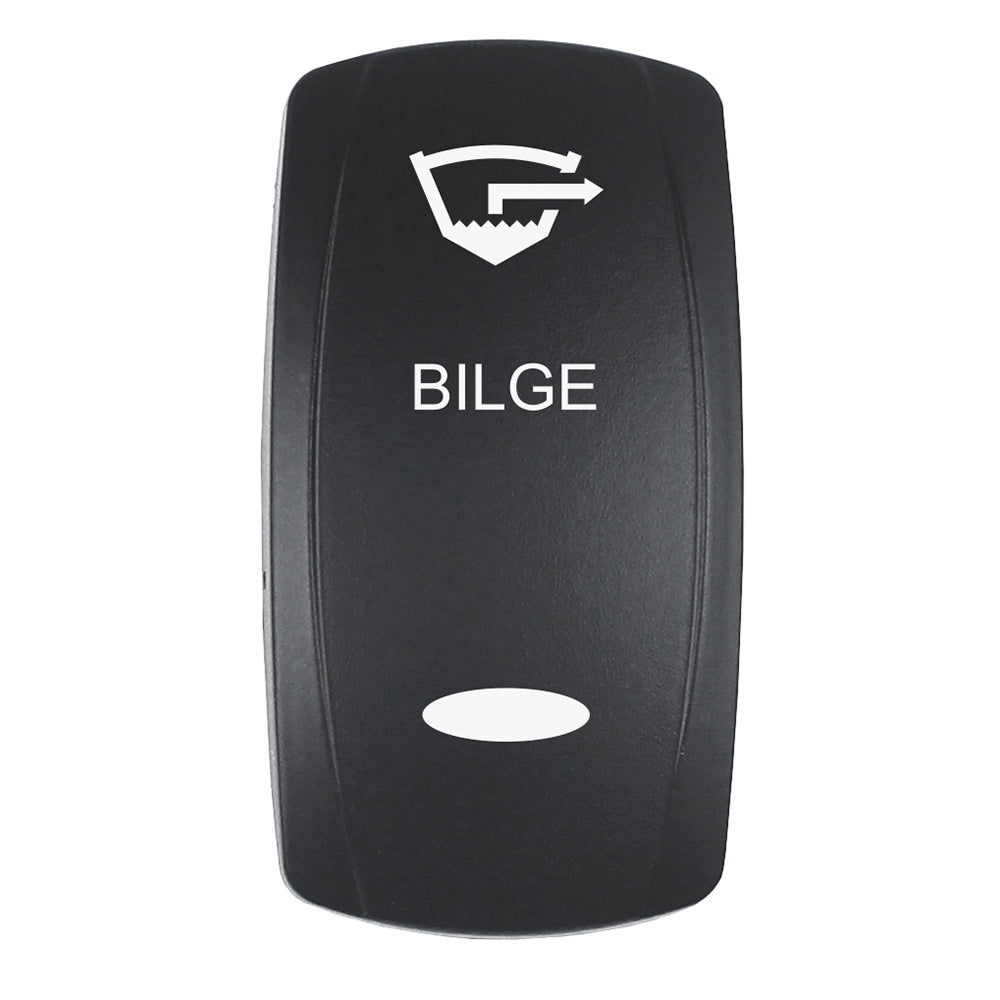 Pacer Actuator BILGE fV Series Contura Switches Black Laser Etched TopBottom Light EV2LEBLG