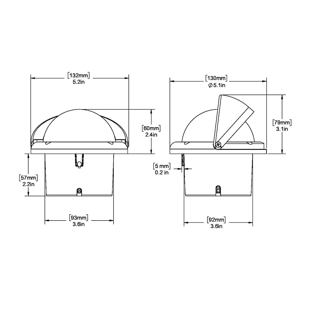 Ritchie HF743W Helmsman Compass Flush Mount White HF743W