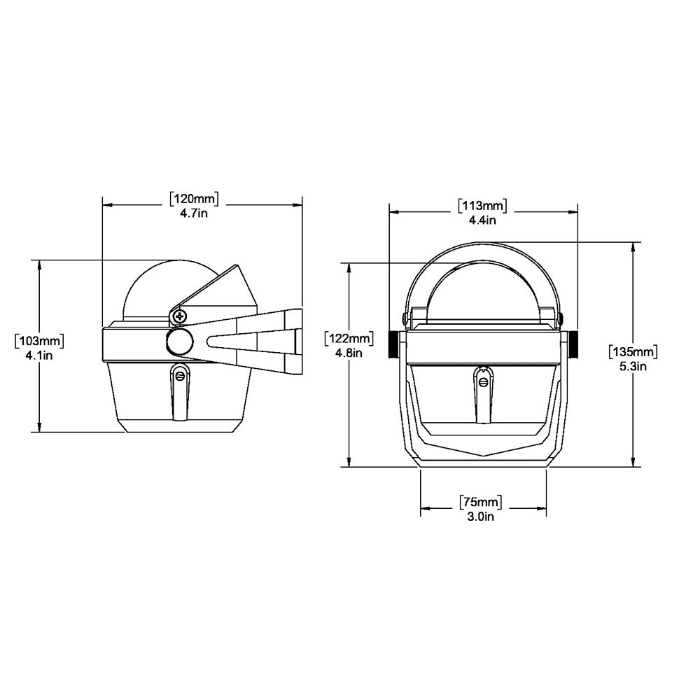 Ritchie RA91 RitchieAngler Compass Bracket Mount Gray RA91
