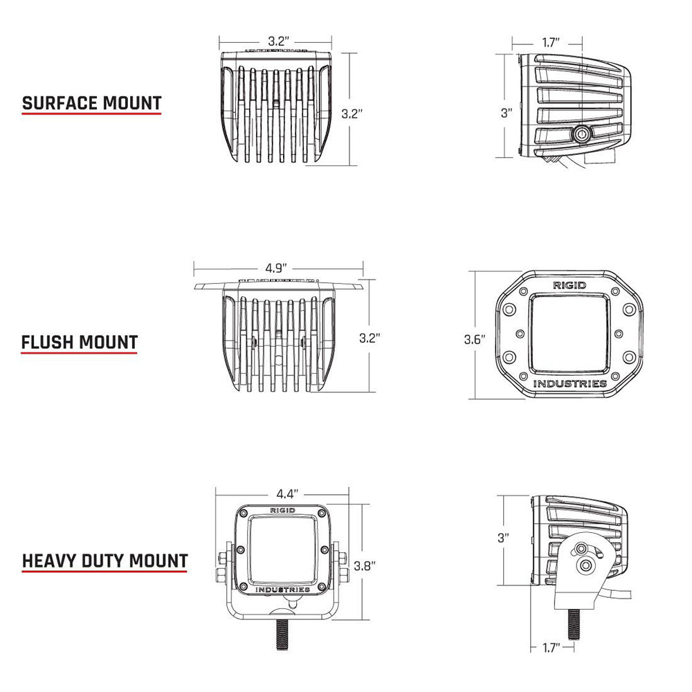RIGID Industries DSeries Surface Mount Hyperspot Pair 504713