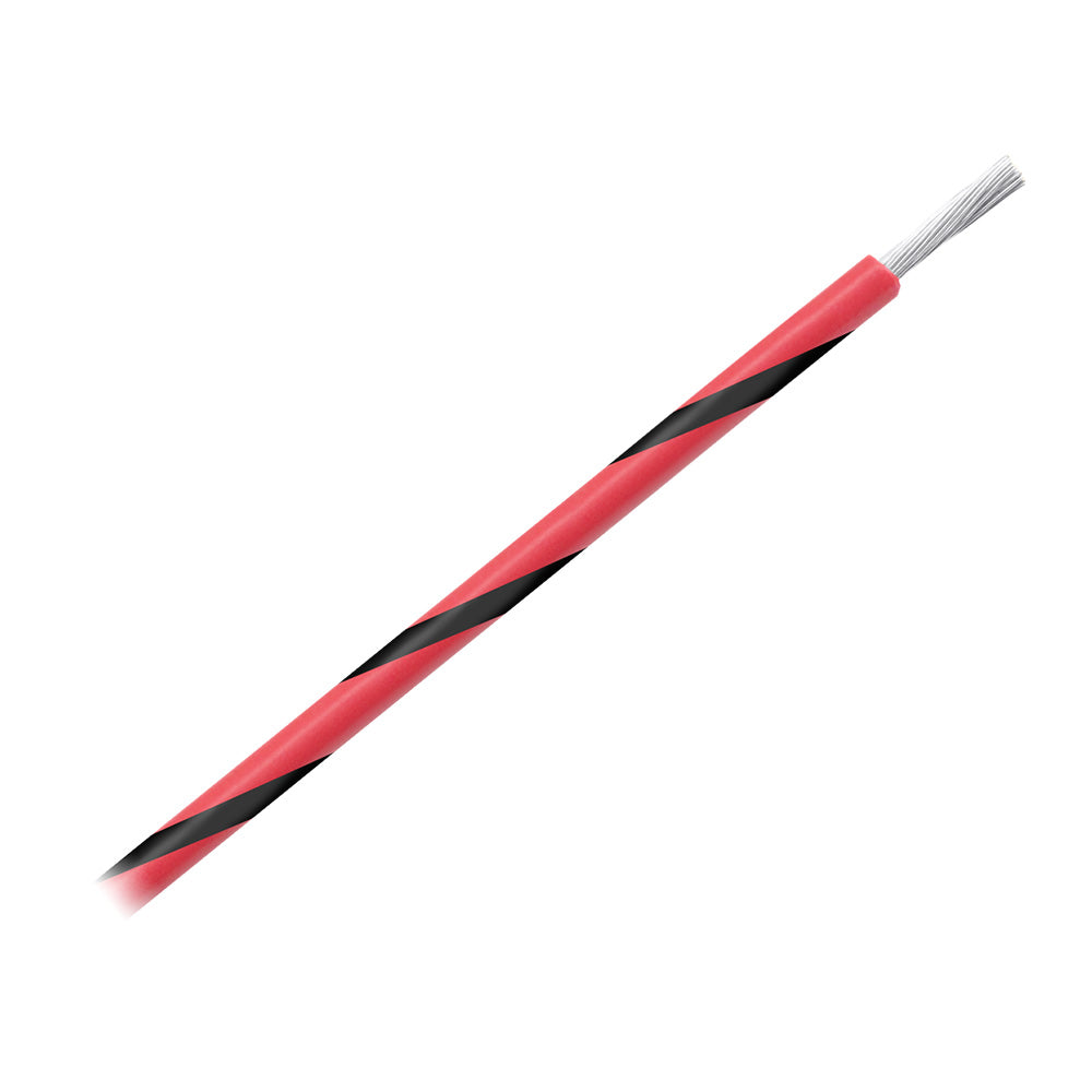 Pacer 14 AWG Gauge Striped Marine Wire 500 Spool Red wBlack Stripe WUL14RD0500