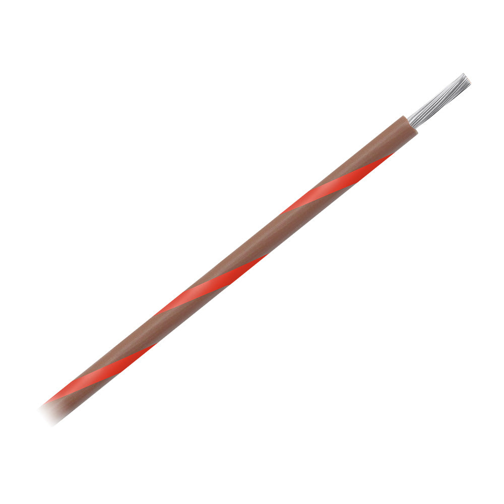 Pacer 14 AWG Gauge Striped Marine Wire 500 Spool Brown wRed Stripe WUL14BR2500