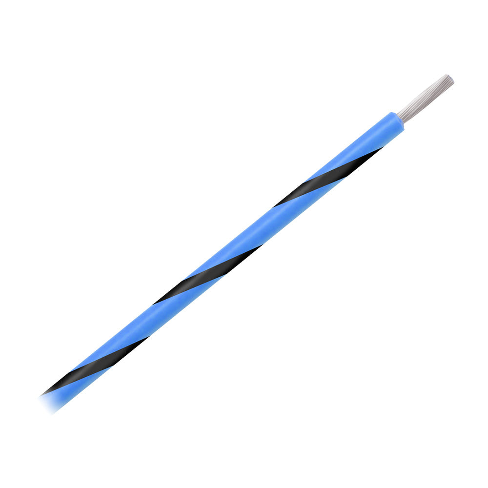 Pacer 14 AWG Gauge Striped Marine Wire 500 Spool Blue wBlack Stripe WUL14BL0500