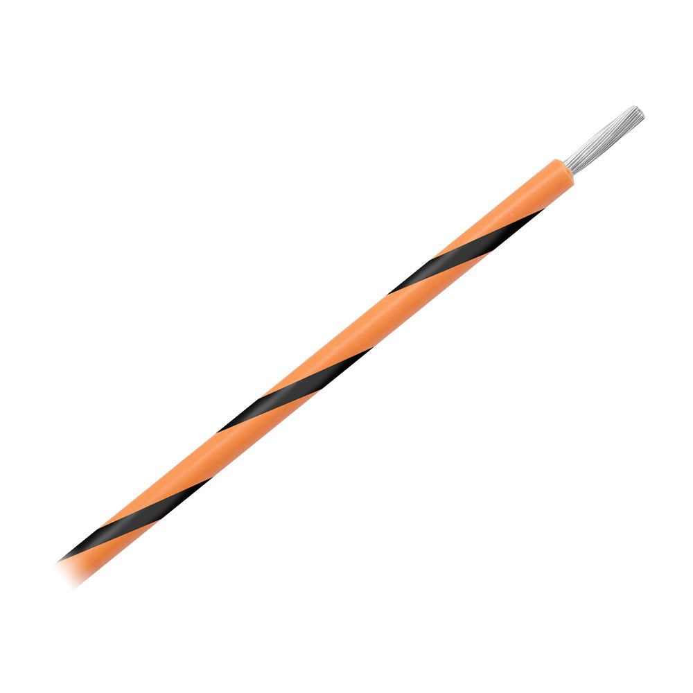 Pacer 14 AWG Gauge Striped Marine Wire 500 Spool Orange wBlack Stripe WUL14OR0500