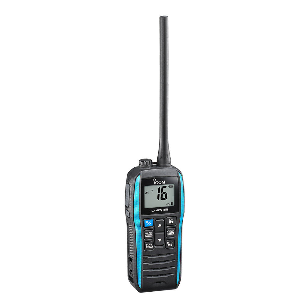 Icom M25 EVO Handheld VHF Radio Blue M25 EVO BLUE 71 USA