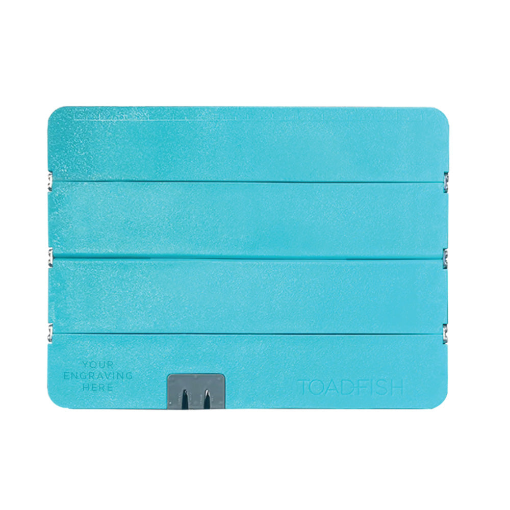 Toadfish Custom Engraved XL Stowaway Folding Cutting Board wBuiltIn Knife Sharpener Teal MINIMUM ORDER QUANTITY OF 25