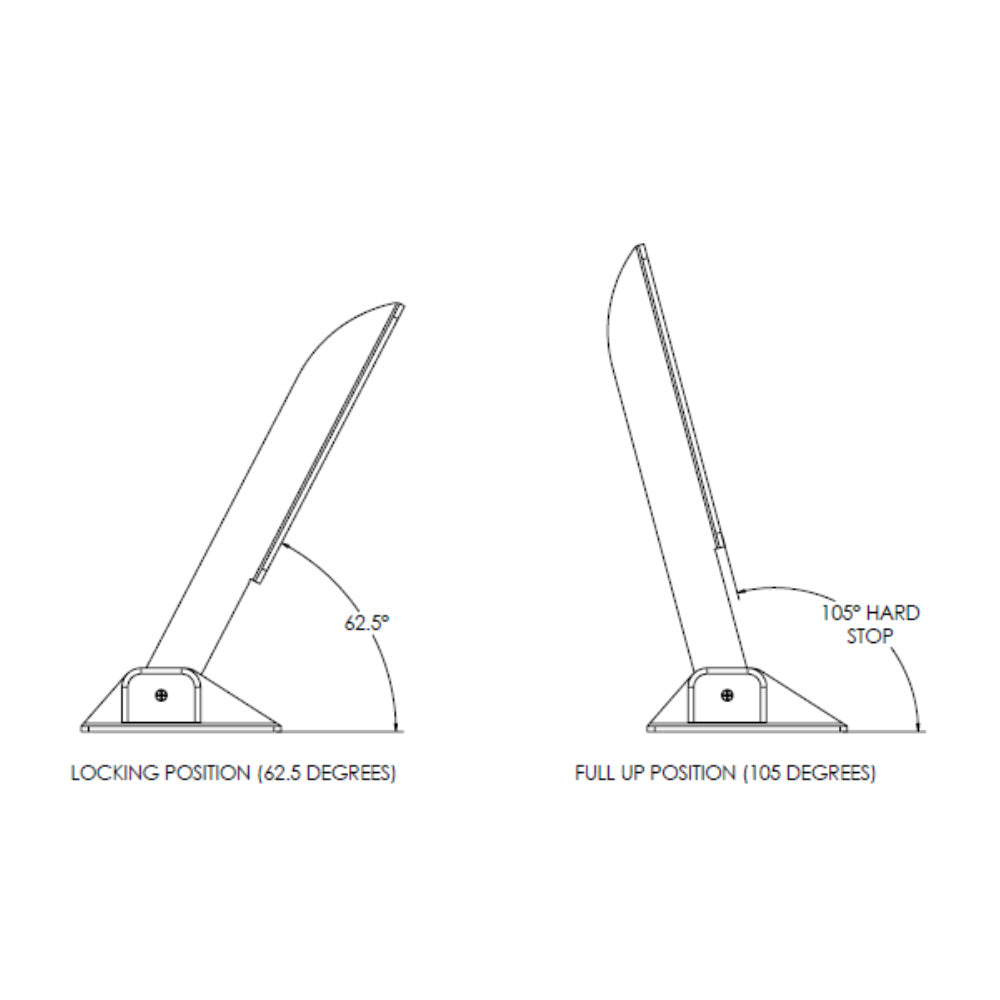 TACO Command Ratchet Hinge 1812 316 Stainless Steel Polished wHard Stop H250048