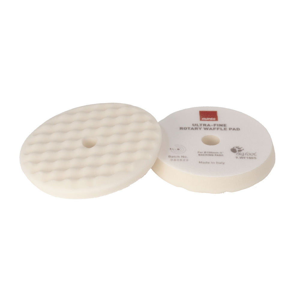 RUPES Velcro Waffle UltraFine Polishing Foam Pad fRotary Polishers 180mm White 9WF180S
