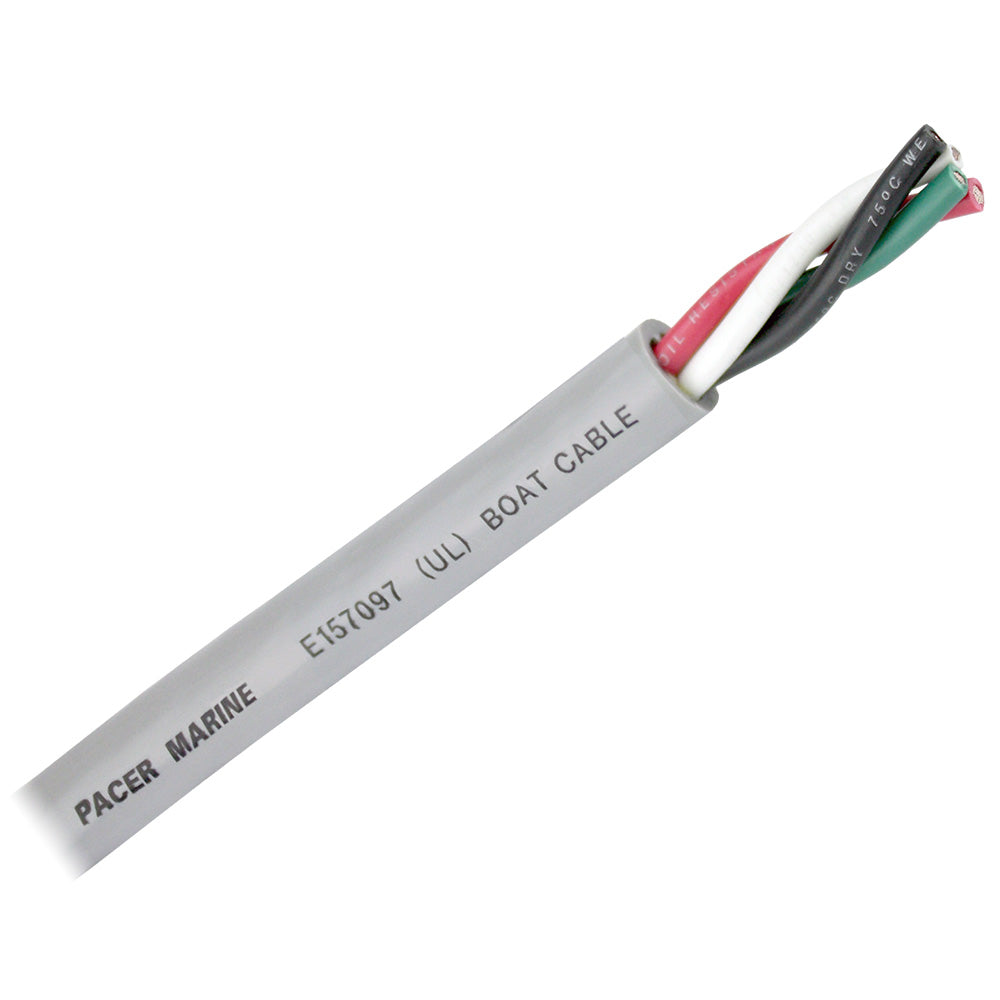 Pacer Round 4 Conductor Cable 100 Grey Jacket 84 AWG Black Red Green White WR84G100