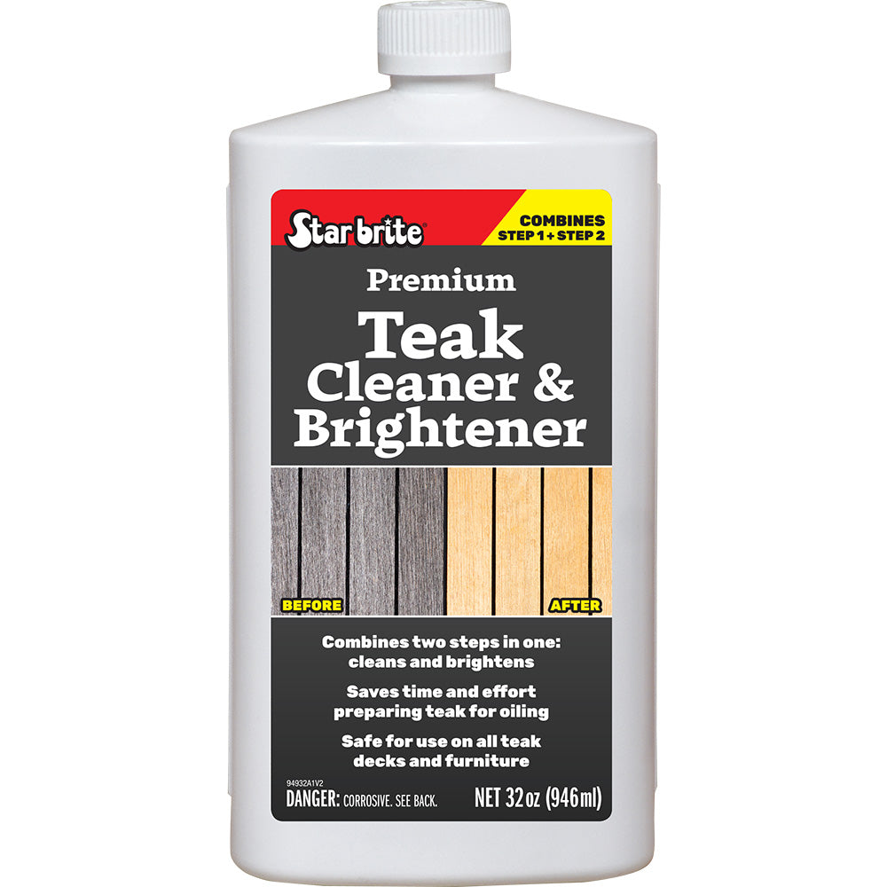Star brite Premium Teak Cleaner Brightener Restore Enhance Wood Grain 32 oz 94932