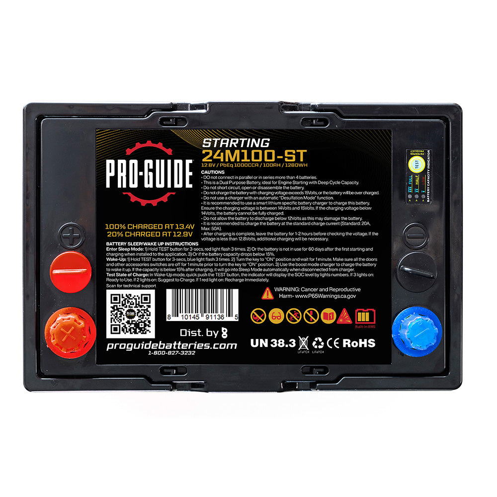 ProGuide Signature Series Lithium Starting Battery 12V 100AH Group 24 24M100ST