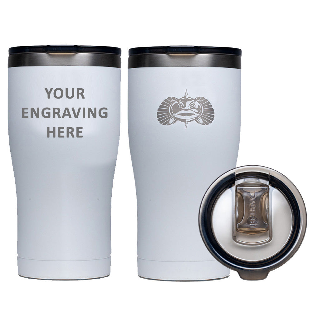 Toadfish Custom Engraved NonTipping 20oz Tumbler White Minimum Order Quantity of 25 TFNOTIP200ZTUMENGRAVINGWHITE