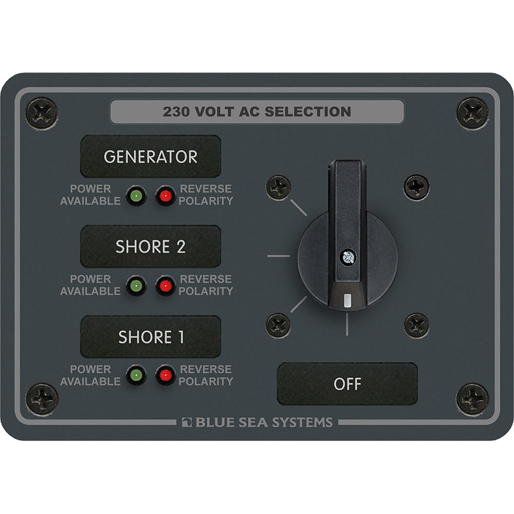 Blue Sea 8358 AC Rotary Switch Panel 30 Ampere 3 Positions OFF 2 Pole 8358