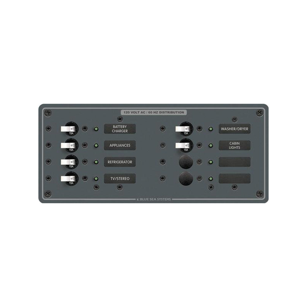Blue Sea 8511 AC 8 Position 230v European Breaker Panel White Switches 8511