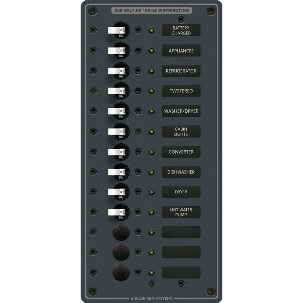 Blue Sea 8580 AC 13 Position 230v European Breaker Panel White Switches 8580