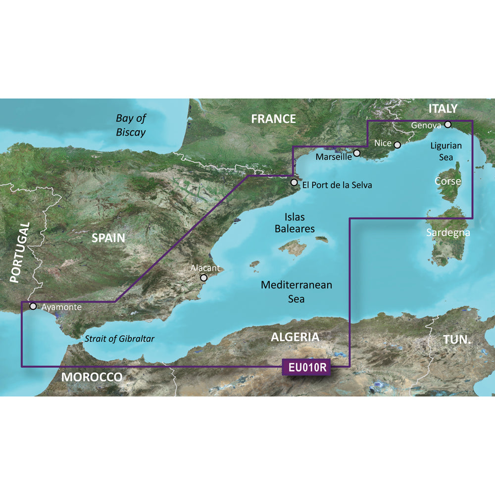 Garmin BlueChart g3 Vision HD VEU010R Spain Mediterranean Coast microSDSD 010C076800