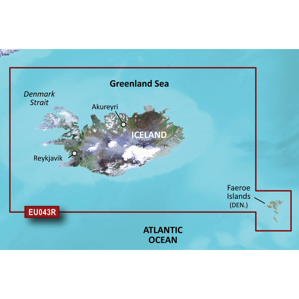 Garmin BlueChart g3 Vision HD VEU043R Iceland Faeroe Islands microSDSD 010C078000