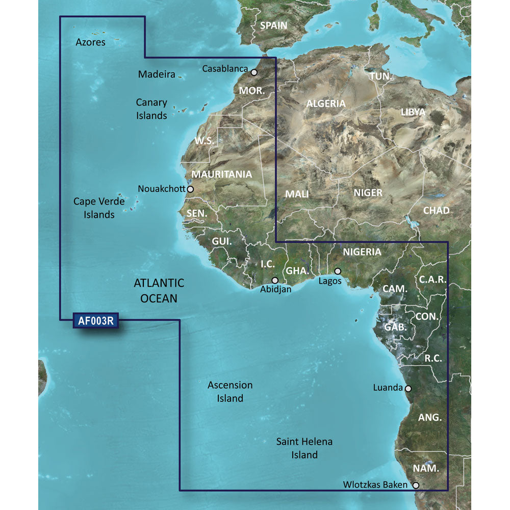 Garmin BlueChart g3 Vision HD VAF003R Western Africa microSDSD 010C074900