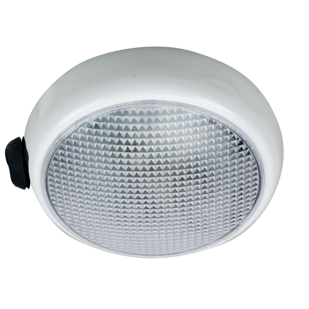 Perko Round Surface Mount LED Dome Light White Powder Coat w Switch 1356DP0WHT
