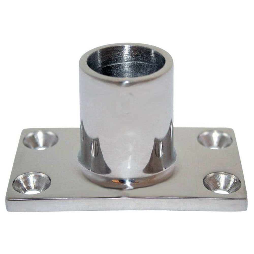 Whitecap OD 90 Degree Rectangle Base SS Rail Fitting 6041C