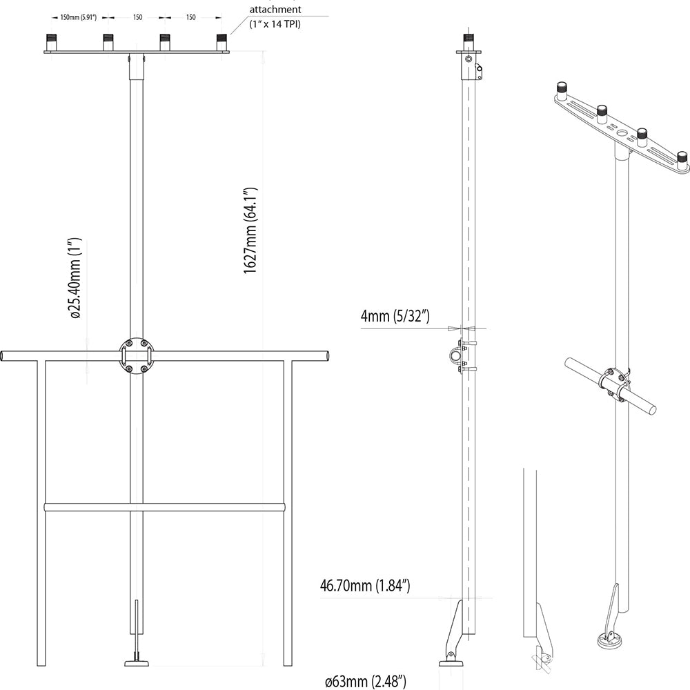 Scanstrut TP01 TBar Mount fGPSVHF Antenna TP01