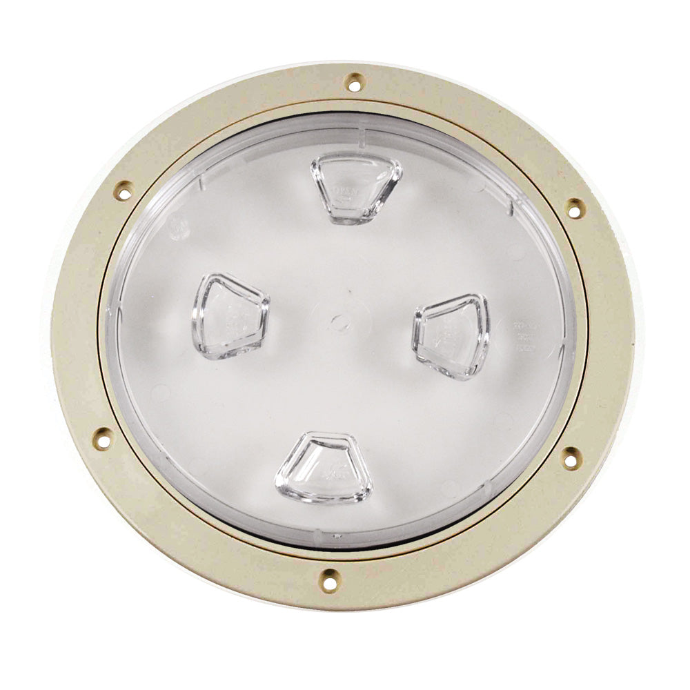 Beckson 8 Clear Center ScrewOut Deck Plate Beige DP80NC