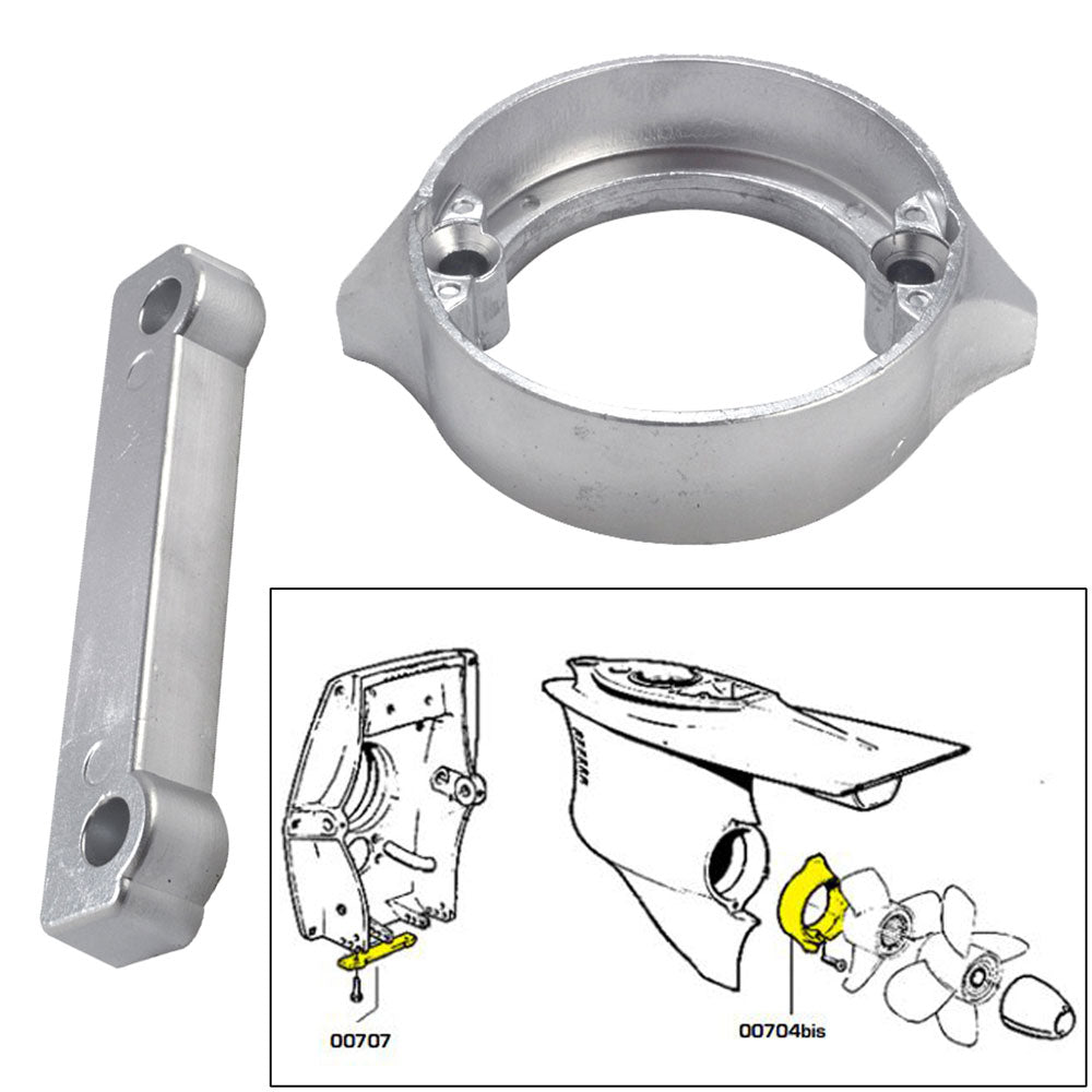 Tecnoseal Anode Kit wHardware Volvo DuoProp 280 Aluminum 20702AL