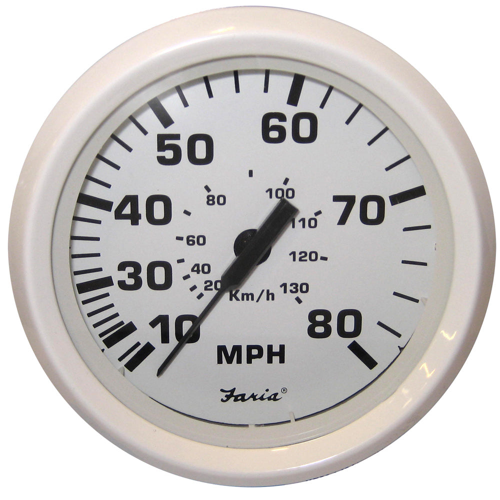Faria Dress White 4 Speedometer 80MPH Pitot 33113