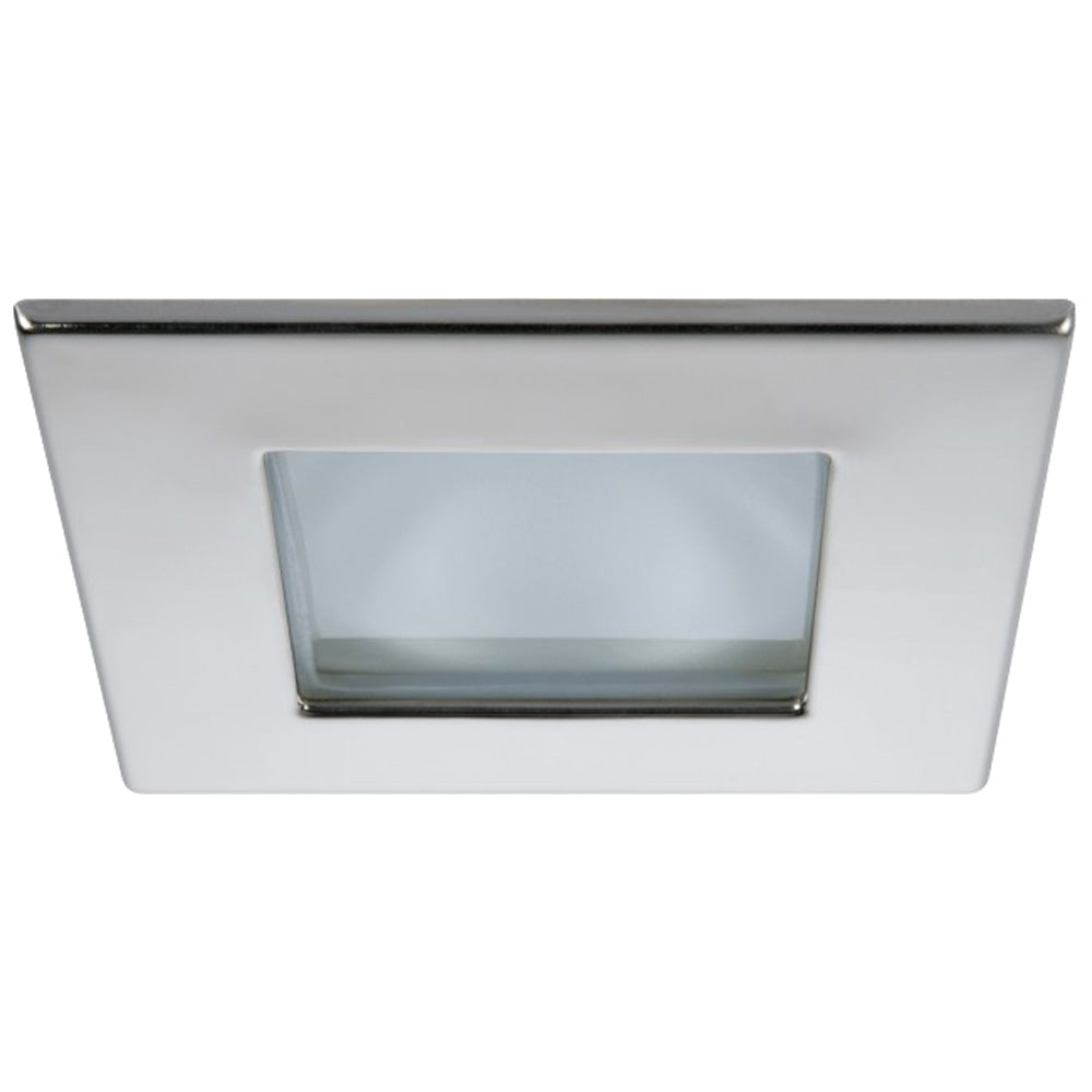 Quick Marina XP Downlight LED 4W IP66 Screw Mounted Square Stainless Bezel Square Warm White Light FAMP3002X02CA00