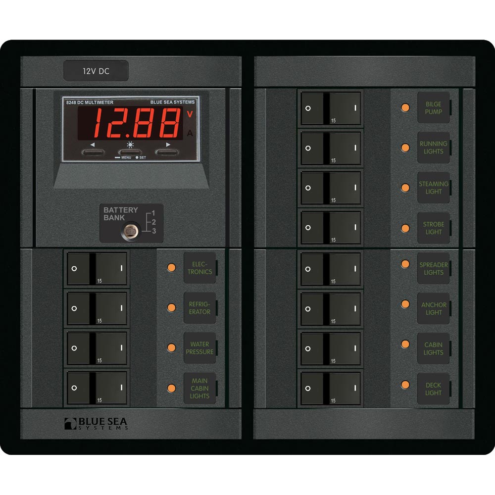 Blue Sea 1217 12V DC 12 Position wDigital Meter 1217