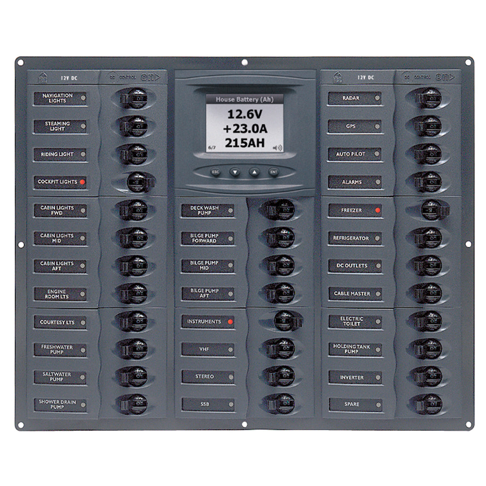 BEP Millennium Series DC Circuit Breaker Panel wDigital Meters 32SP DC12V M32DCSM