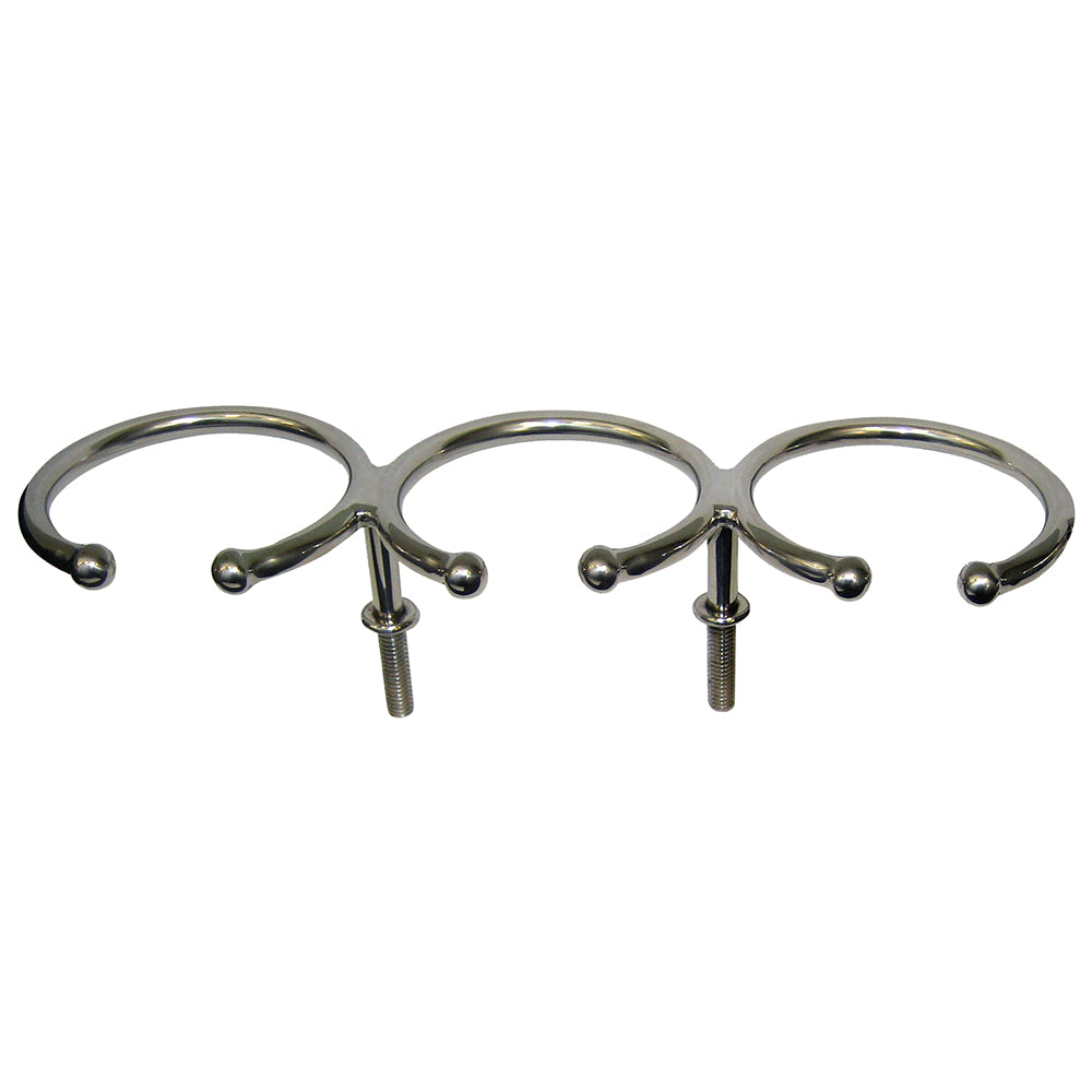 Whitecap Top Mount Ring SS Cup Holder 3Drink Stud Mount S3514