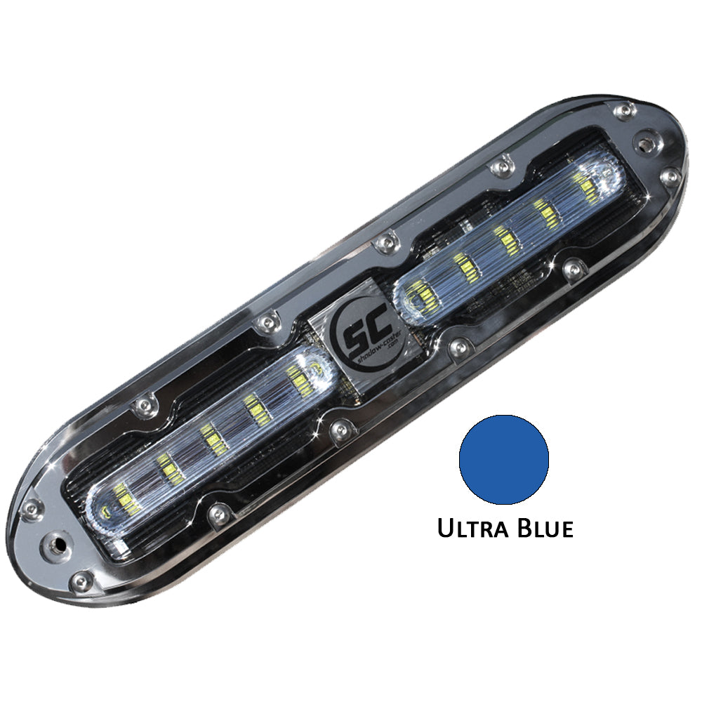 ShadowCaster SCM10 LED Underwater Light w20 Cable 316 SS Housing Ultra Blue SCM10UB20
