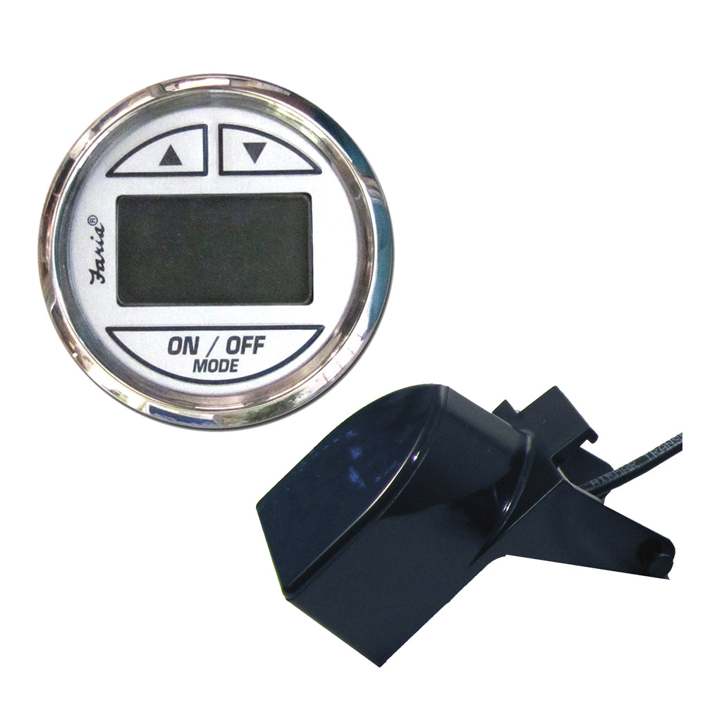 Faria Chesapeake White SS 2 Depth Sounder wTransom Mount Transducer 13850