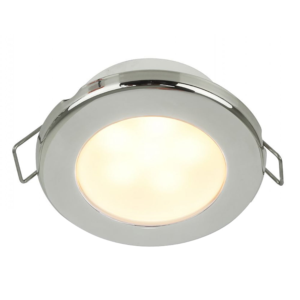 Hella Marine EuroLED 75 3 Round Spring Mount Down Light Warm White LED Stainless Steel Rim 24V 958109621