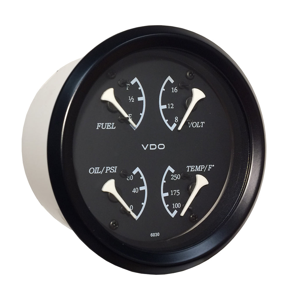 VDO Cockpit Marine 85mm 338 4 in 1 Gauge Black DialBezel 11011700