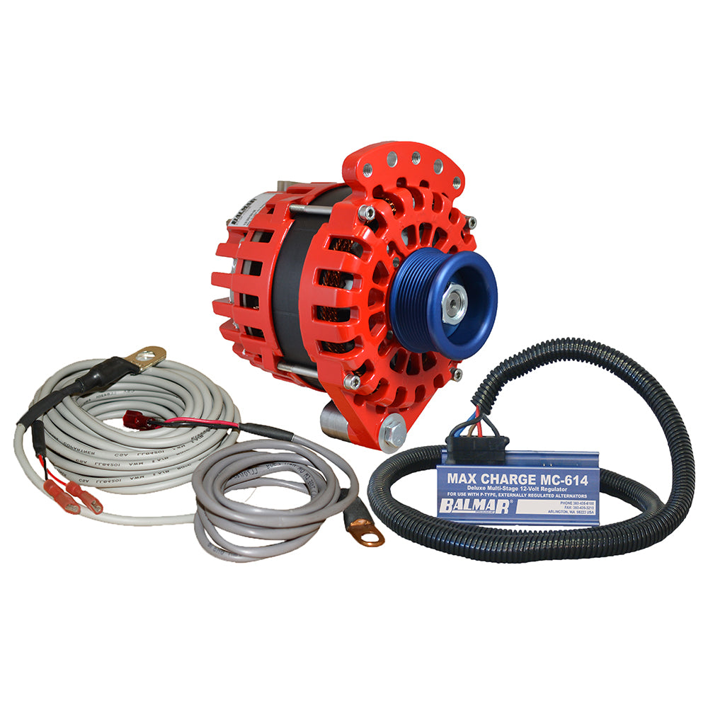 Balmar Alternator 12 Single Foot J10 Serpentine Pulley Regulator Temp Sensor 170A Kit 12V XTSF170J10KIT