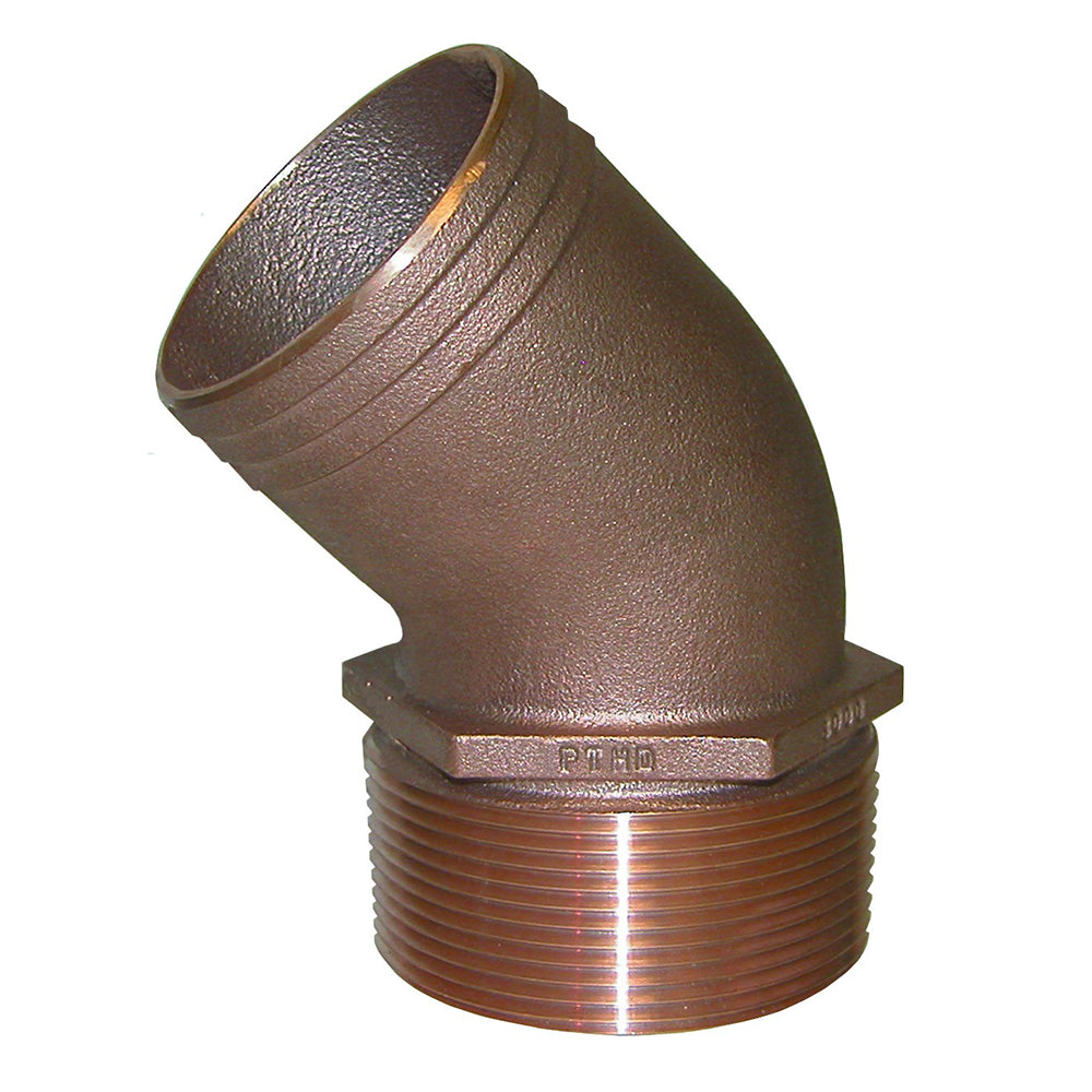 GROCO 3 NPT Bronze 45 Degree Pipe to 3 Hose PTHD3000