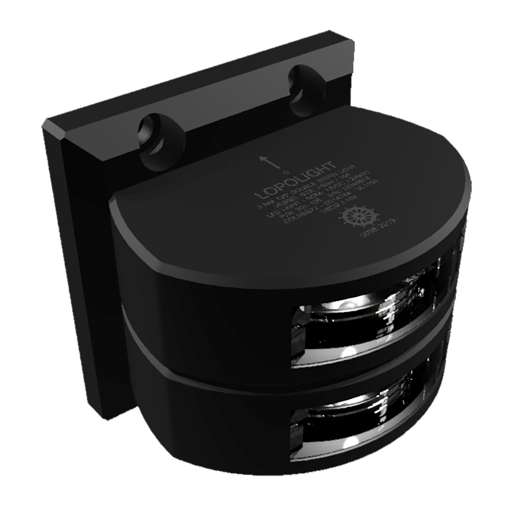 Lopolight Series 301106 Double Stacked Stern Light 3NM Vertical Mount White Black Housing 301106STB
