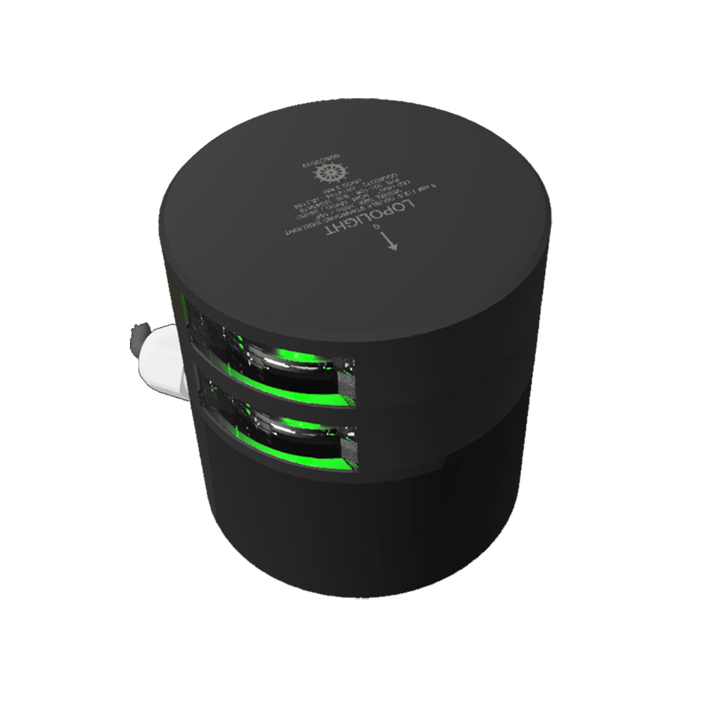 Lopolight Series 301108 Double Stacked Navigation Light 3NM Horizontal Mount Green Black Housing 301108STB