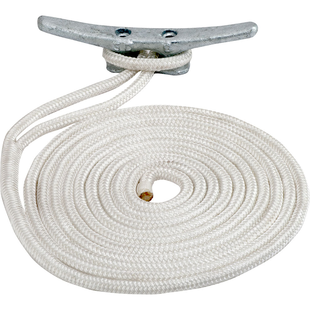 SeaDog Double Braided Nylon Dock Line 12 x 30 White 302112030WH1