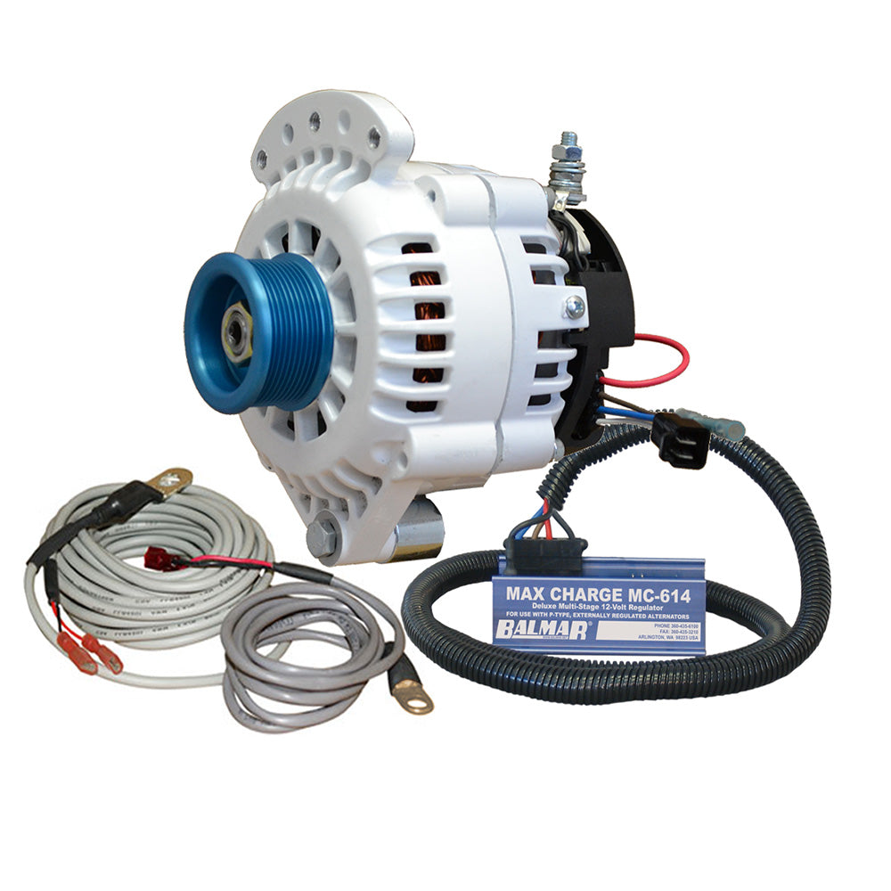 Balmar Alternator 120 AMP Kit 12V 12 Single Foot Spindle Mount J10 Pulley Regulator Temp Sensor 621VUPMC120J10