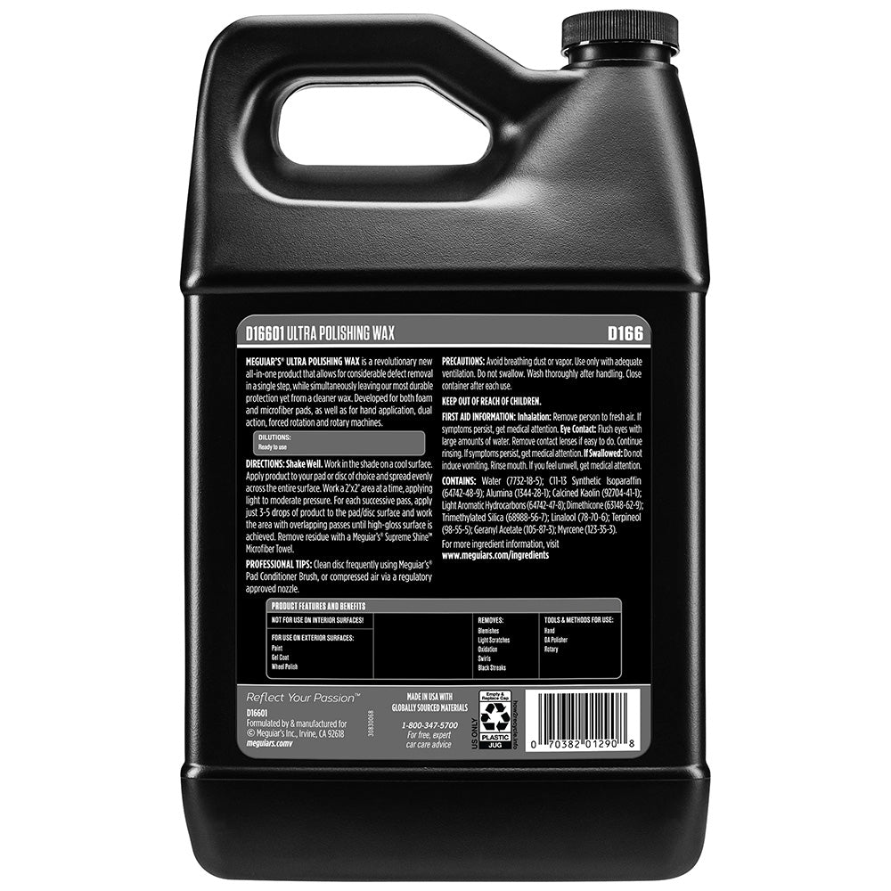 Meguiars Ultra Polishing Wax 1 Gallon Case of 4 D16601CASE