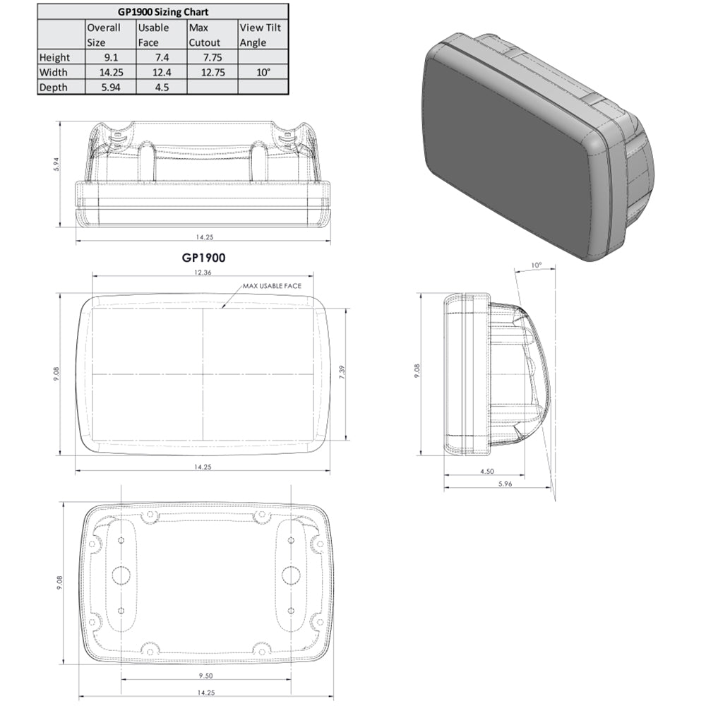 NavPod SailPod PreCut fGarmin echoMAP Plus 92sv 93sv 94sv 95sv f95 Wide Guard GP190015