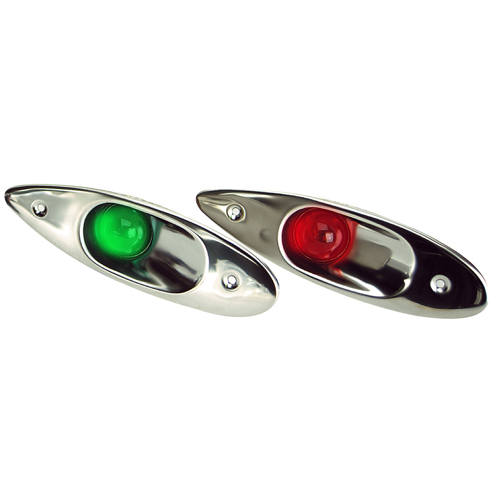 Whitecap Flush Mount LED Sidelights 304 Stainless Steel Pair S0918LED