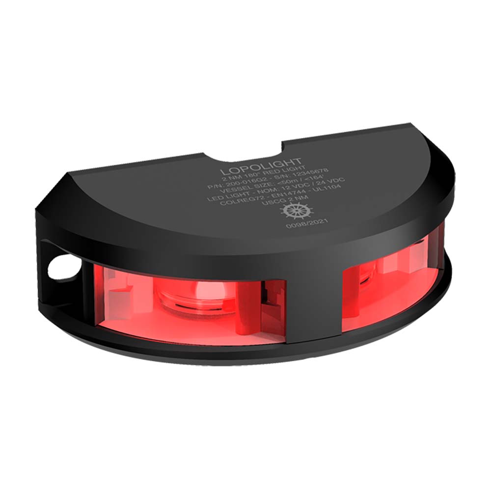Lopolight Series 200016 Navigation Light 2NM Vertical Mount Red Black Housing 200016G2B